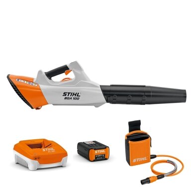 STIHL BGA 100 pūstuvas su AP 300S akum., AL 301 įkrov. ir priedais. STIHL BGA 100 pūstuvas su AP 300S akum., AL 301 įkrov. ir priedais.